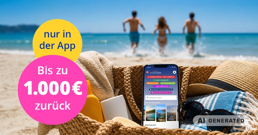 Teaser-Nur in der App: Bis zu 1.000 € Cashback