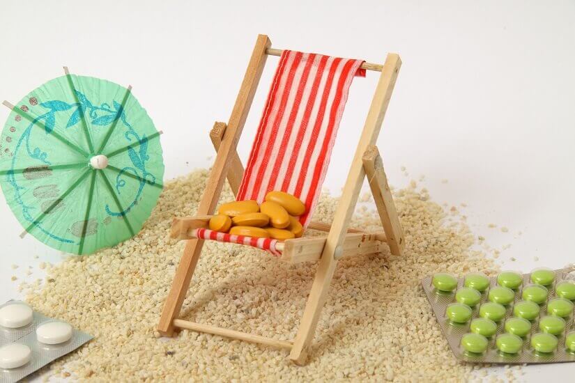 Liegestuhl Sand Tabletten Sonnenschirm