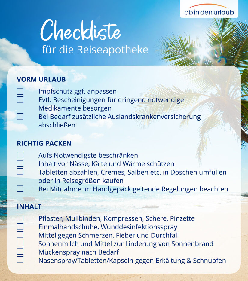 Checkliste Reiseapotheke