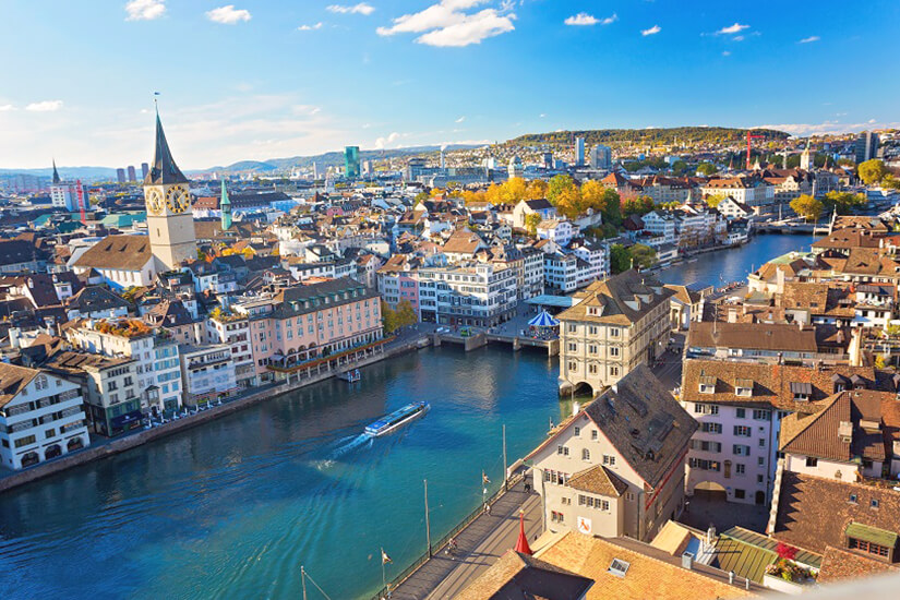 Blick auf die Altstadt von Zürich
