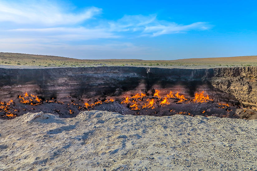 Brennender Derweze-Krater in der Karakum-Wüste