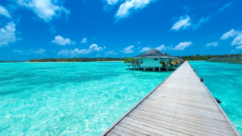Hütte am Strand auf den Malediven