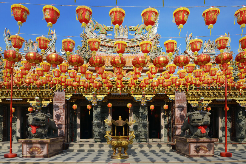 Geschmückter chinesischer Tempel