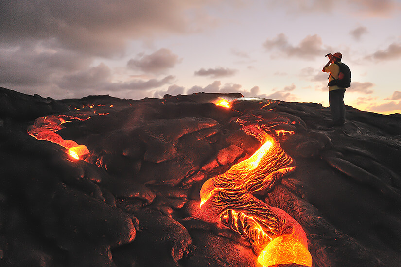 Direkt am Lavafluss des Kilauea
