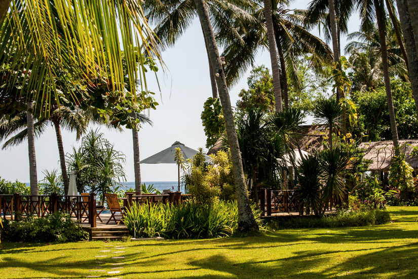 Hotel mit Palmengarten auf Lombok