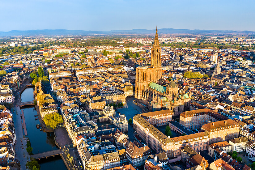 Luftaufnahme von Strassburg im Elsass