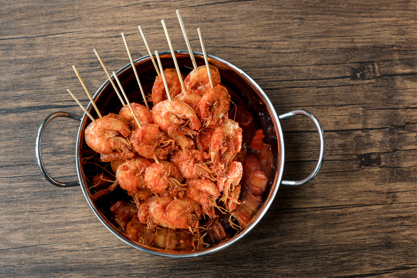 Indonesisches Essen Sate Udang