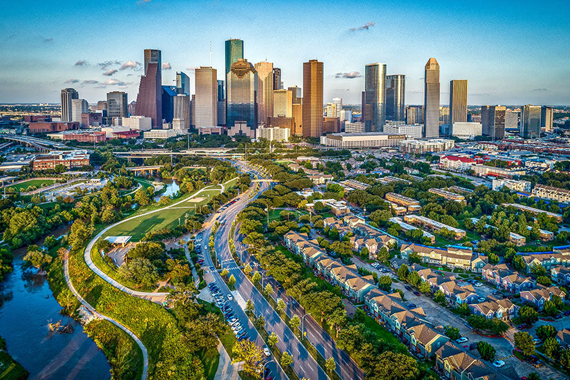 Blick auf Houston