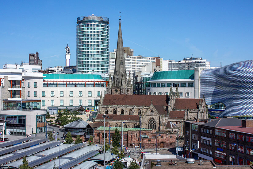 Blick auf Birminghams Zentrum