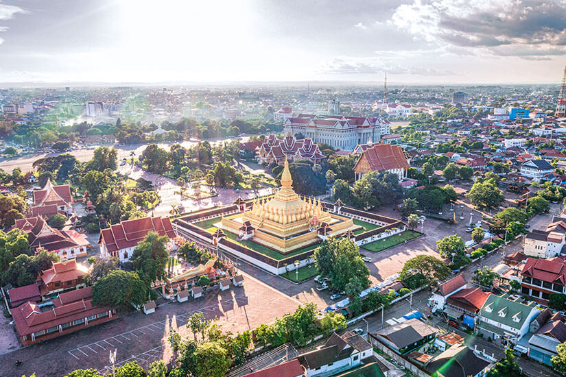Blick auf Vientiane