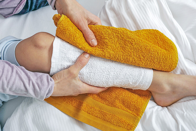 Hitzschlag Wadenwickel