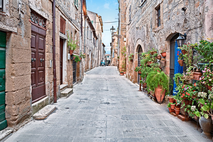 Pitigliano Gasse in der Altstadt