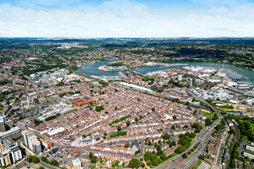 Blick ueber Southampton