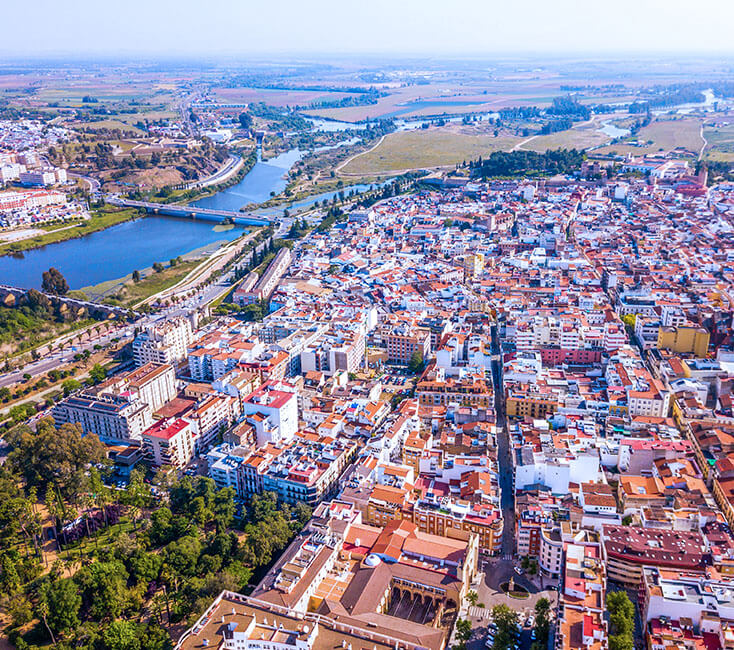 Badajoz in Spanien Sehenswürdigkeiten, Fluss und mehr