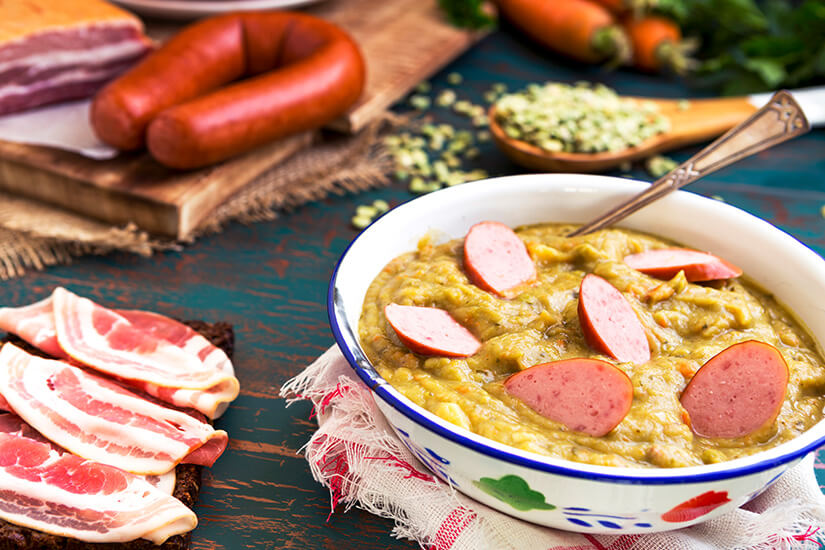 Hollaendisches Essen Erbsensuppe