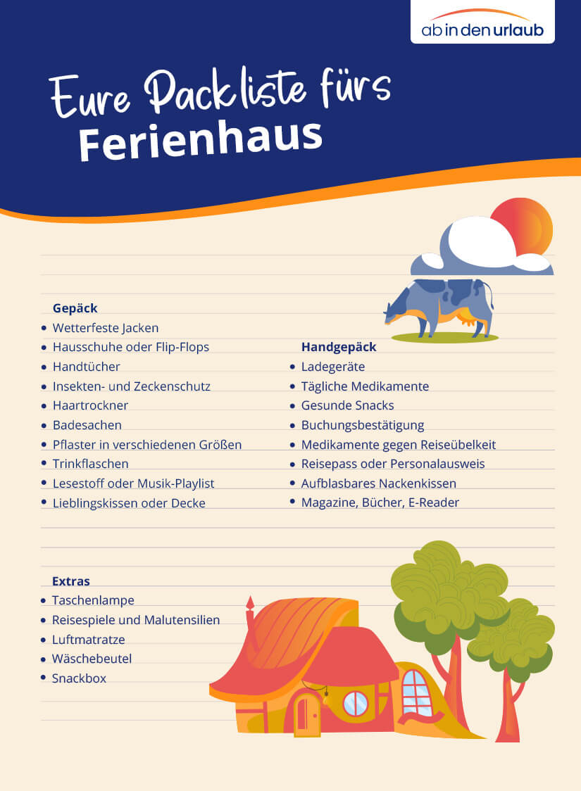 Packliste Ferienwohnung Ferienhaus Checkliste