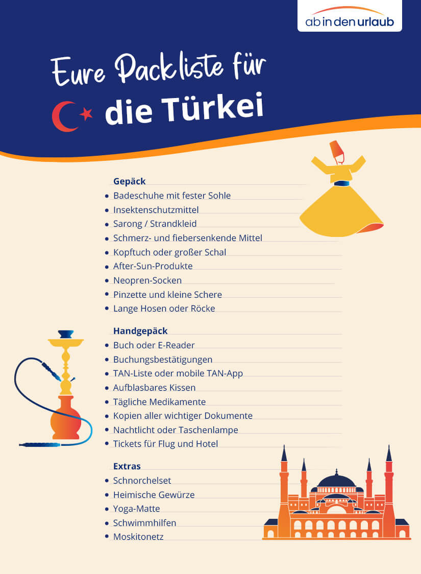 Packliste Tuerkei Checkliste