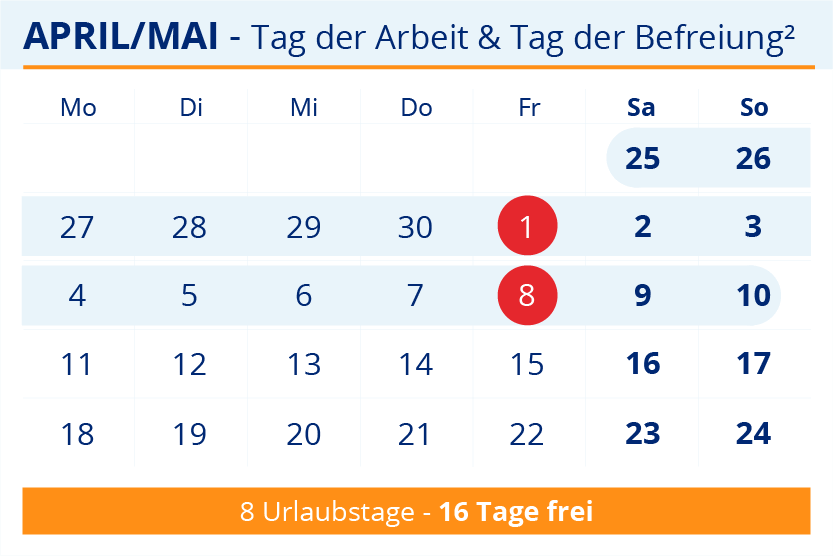 Brueckentage Orange April Mai