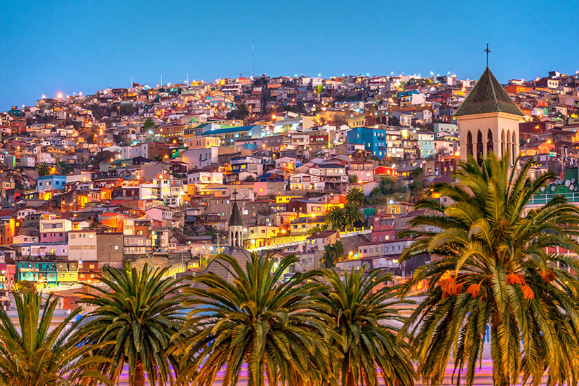 Valparaiso Nacht Skyline