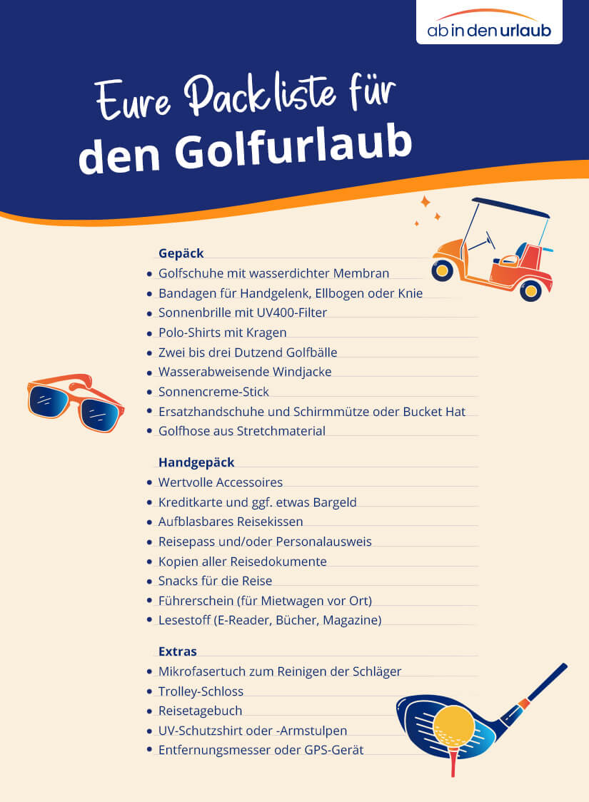 Packliste Golfurlaub Checkliste