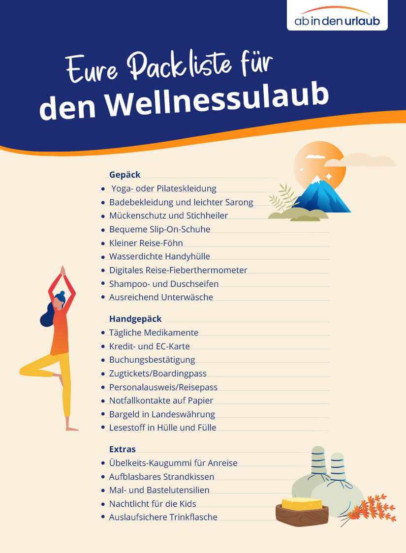 Packliste Wellnessurlaub Checkliste