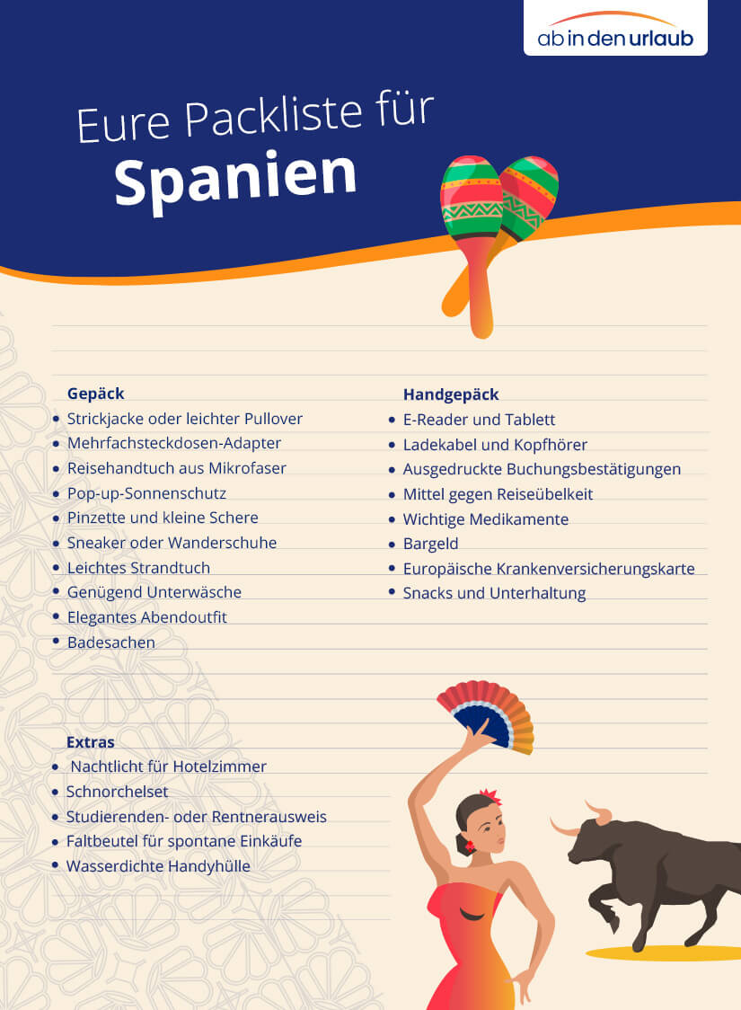 Packliste Spanien Checkliste