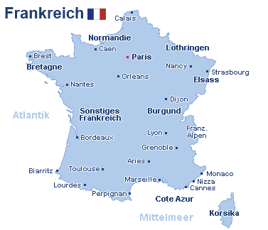 Frankreich Landkarte