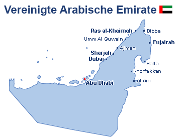 Vereinigte Arabische Emirate Landkarte